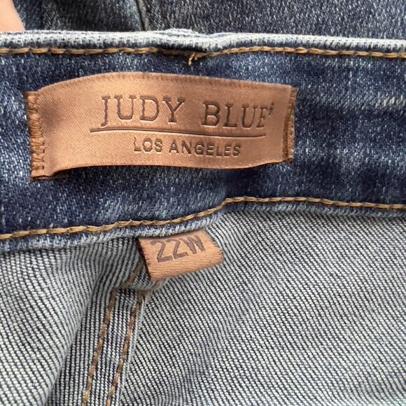 Judy Blue Slim Fit Medium Wash High Rise Jeans Plus Sz 22W JB88776 DK Whiskered - Picture 10 of 16